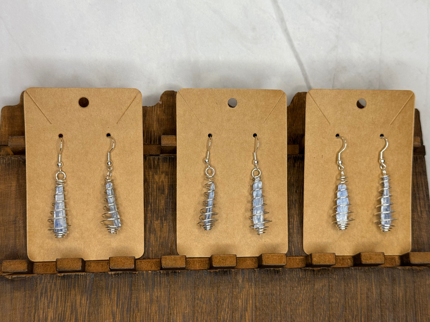 Blue Kyanite Cage Earrings