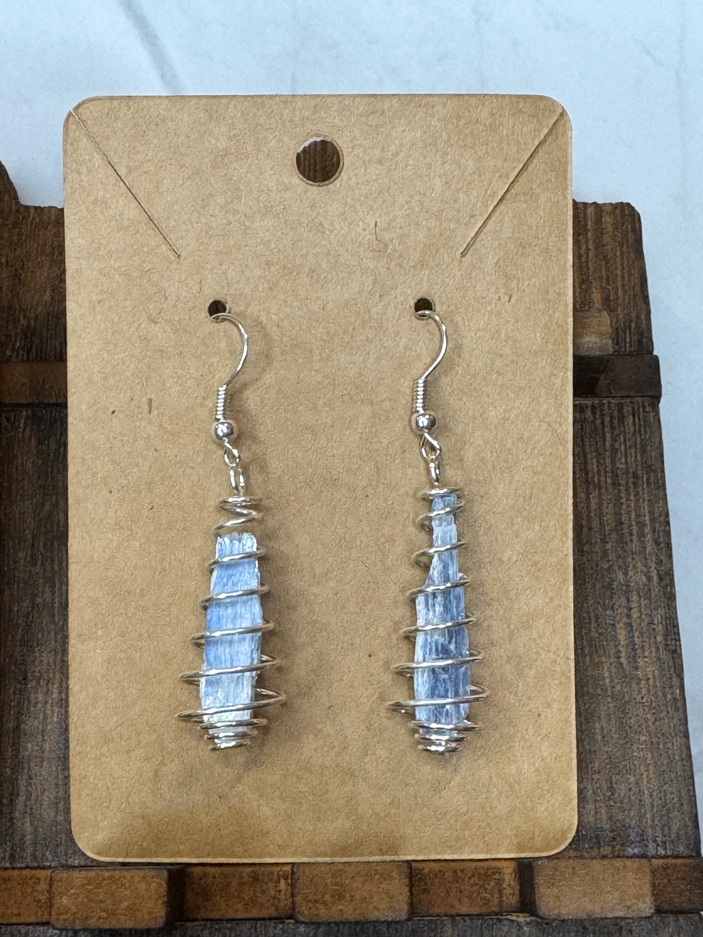 Blue Kyanite Cage Earrings